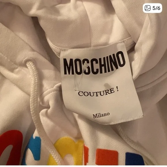 NWT MOSCHINO COUTURE fantasy print logo HOODED SWEATSHIRTS size M US 8 - Picture 5 of 6